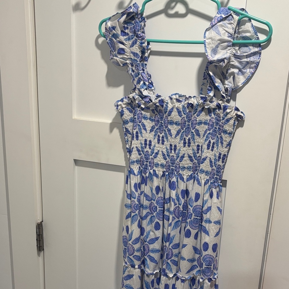 Blue and White Floral Dress